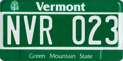 VT license plate NVR023