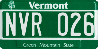 VT license plate NVR026