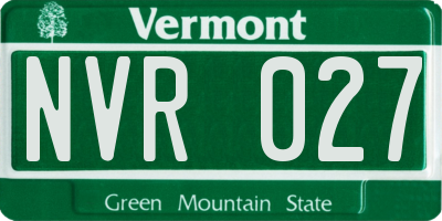 VT license plate NVR027
