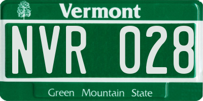 VT license plate NVR028