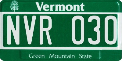 VT license plate NVR030