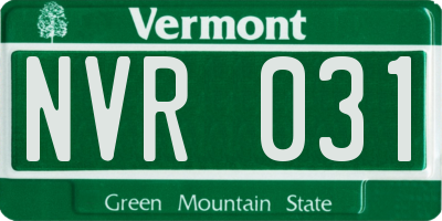 VT license plate NVR031