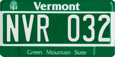 VT license plate NVR032