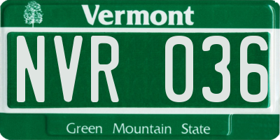 VT license plate NVR036