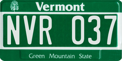 VT license plate NVR037