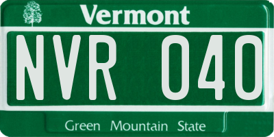 VT license plate NVR040
