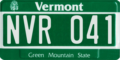 VT license plate NVR041