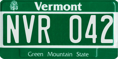 VT license plate NVR042
