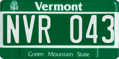 VT license plate NVR043