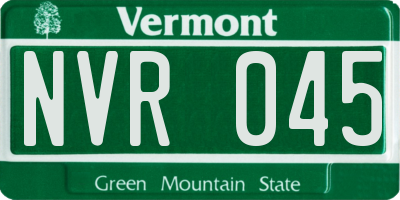 VT license plate NVR045