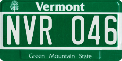 VT license plate NVR046