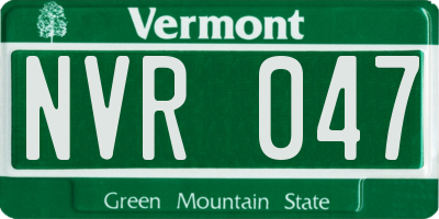 VT license plate NVR047