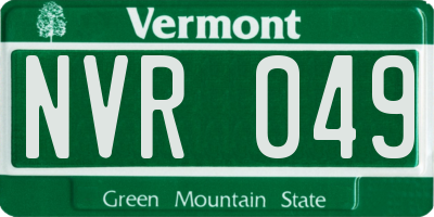VT license plate NVR049