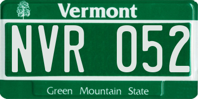 VT license plate NVR052