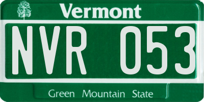 VT license plate NVR053