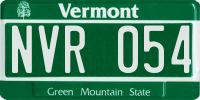 VT license plate NVR054