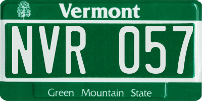 VT license plate NVR057