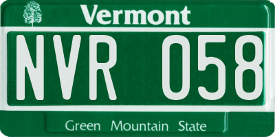 VT license plate NVR058