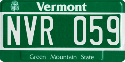 VT license plate NVR059