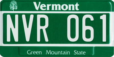 VT license plate NVR061
