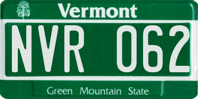 VT license plate NVR062