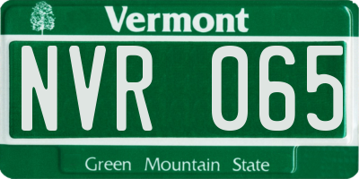 VT license plate NVR065
