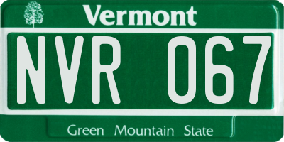 VT license plate NVR067