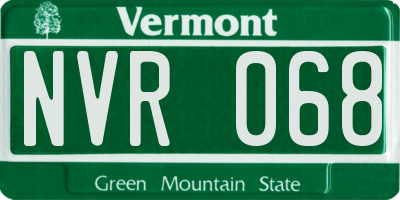VT license plate NVR068