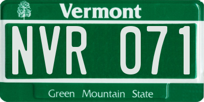 VT license plate NVR071