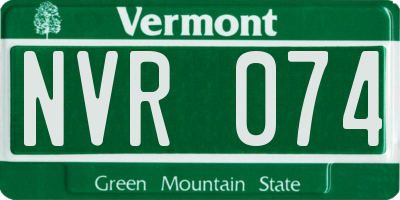 VT license plate NVR074