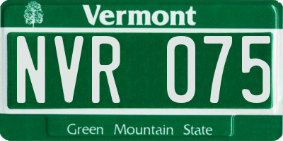 VT license plate NVR075