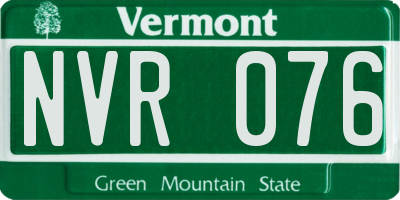 VT license plate NVR076