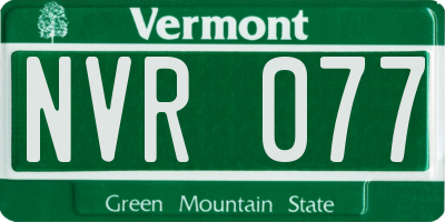 VT license plate NVR077