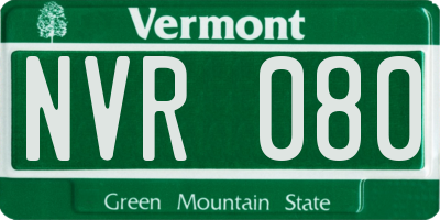 VT license plate NVR080