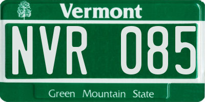 VT license plate NVR085