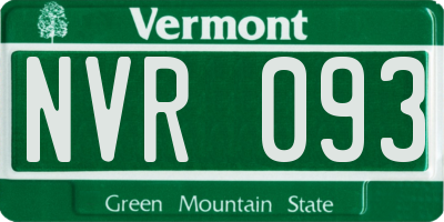 VT license plate NVR093