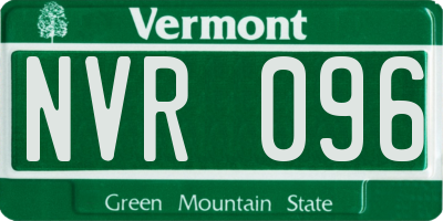 VT license plate NVR096