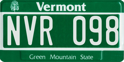 VT license plate NVR098