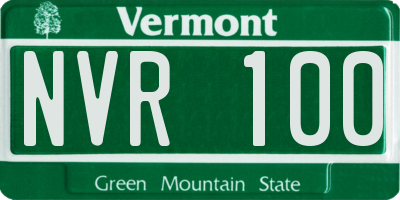 VT license plate NVR100