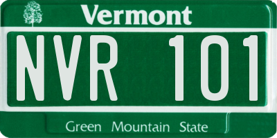 VT license plate NVR101