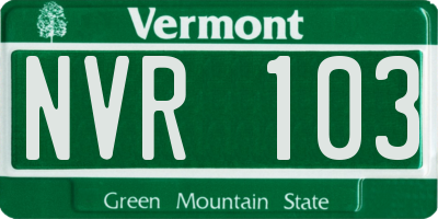 VT license plate NVR103