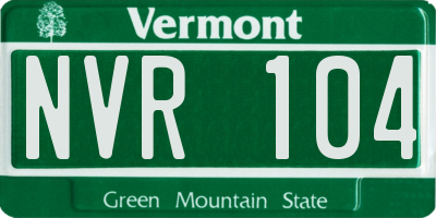 VT license plate NVR104