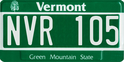 VT license plate NVR105