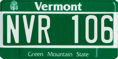 VT license plate NVR106