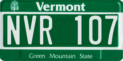 VT license plate NVR107