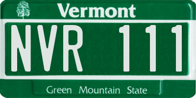 VT license plate NVR111