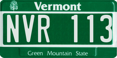 VT license plate NVR113