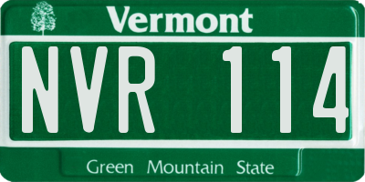 VT license plate NVR114