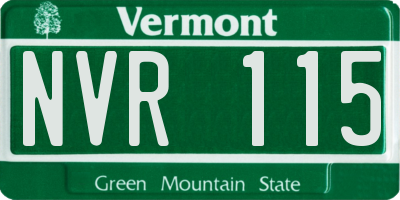VT license plate NVR115