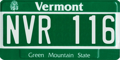 VT license plate NVR116